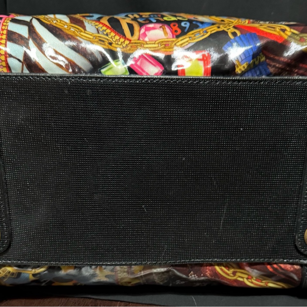 Henri Bendel Colorful Graphic Satchel Bag with Gold Chain Handles and mirror!❤️ - Picture 6 of 6